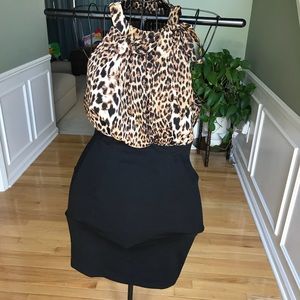Forever 21 Leopard print & Black Medium Dress